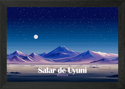 Salar de Uyuni, Bolivien bei Nacht gerahmtes Wandbild Poster Leinwanddruck Bild