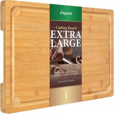 Extra Large Cutting Board, 16" Bamboo Cutting Boards for Kitchen with Juice G...