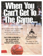 America Online AOL Vintage Print Ad NBA Basketball Internet 2002 Sports Promo