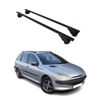 DachträGer GrundträGer FüR Peugeot 206 Kombi 2001-2009 75Kg Stahl Schwarz 2 Tlg