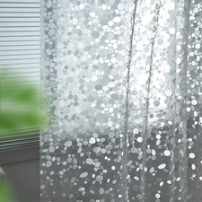 EVA PVC Free Heavy Duty Shower Curtain Liner 72 x 72 in W/Hooks 3D Pebble Design