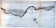 Antique map, Seale / Anson, A survey of the north east side of Juan Fernandes