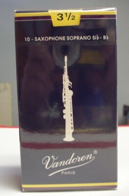 Vandoren Size 3 1/2 Soprano Saxophone Reeds! Factory Sealed Reeds/Box