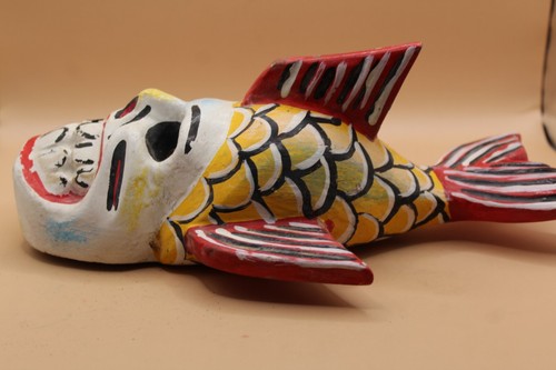 621 MASCARILLA DE MADERA CALAVERA PEZ CALAVERA Decorativa Pescado México Madera Art esp - Imagen 5 de 7