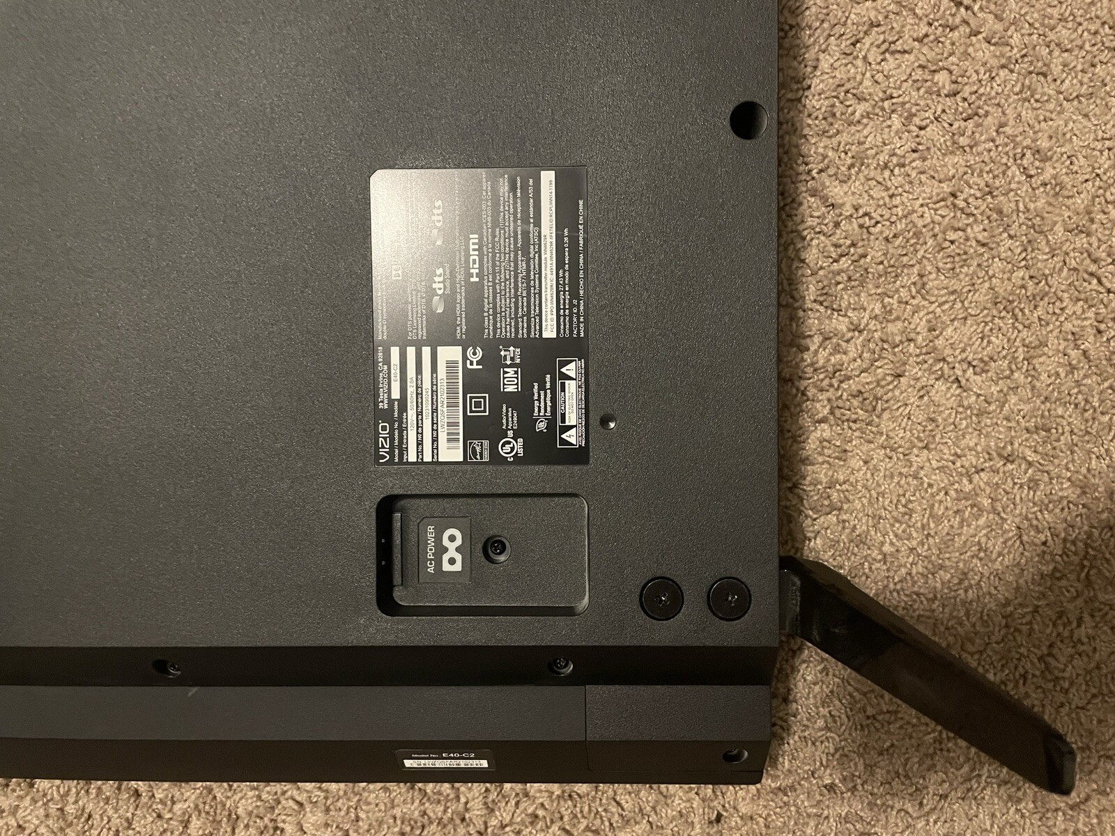 Vizio E40C2 40” TV eBay