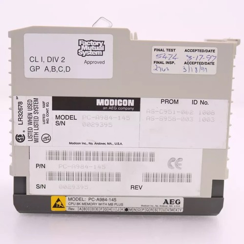 AEG PC-A984-145 Industrial Control System Modicon CPU Module - Picture 4 of 5