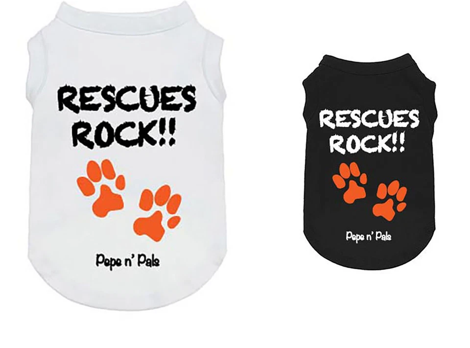 PEPE N' PALS Dog T-shirt "Rescues Rock” Comfortable Cotton tee! FREE SHIPPING!