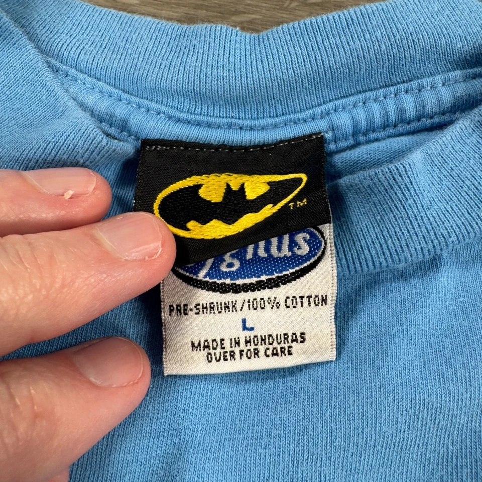 Vintage 90s Batman T-Shirt Long Sleeve DC Youth Kids Large Cartoon - Image 3 of 4