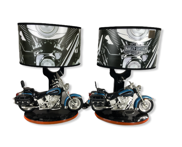 HARLEYDAVIDSON Motorcycle Table Lamps, Lights, Engine Sound, Vintage