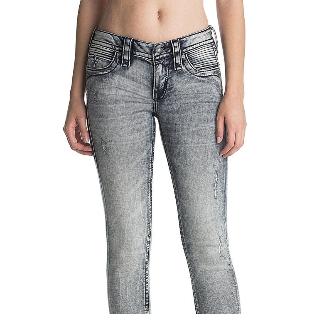 Rock Revival Moon AK206 Moto Ankle Skinny Women's Jeans | eBay