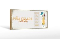 Holzschild Rezept Pina Colada Cocktail Recipe 27X10 Cm Deko Schild
