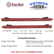 Tactical Solutions Ruger 10/22 Open Sight X-Ring Barrel .920" in Matte Red