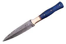 Custom Handmade Damascus steel Double edge Dagger knife Outdoor boot knives