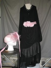 Victorian Dress Edwardian Civil War Style Black Pink Custom Designed
