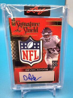 2023 Leaf Gold Encased NFL Shield Devon Achane rookie auto 5/6