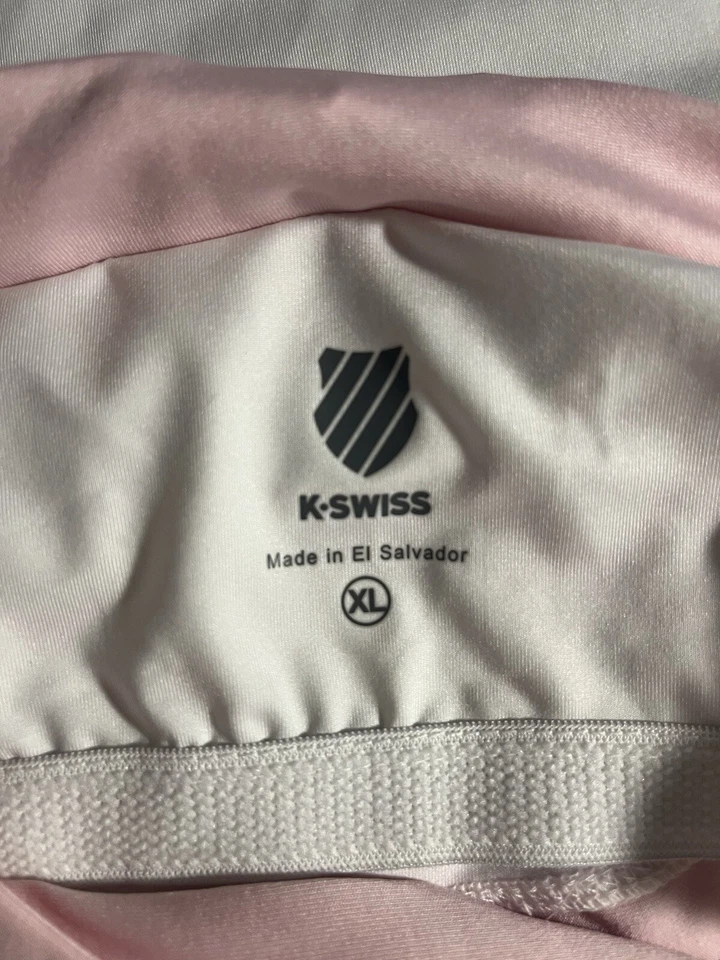 Camiseta sin mangas K Swiss Criss Cross XLarge para mujer blanca/rosa golf/tenis Foto 3 de 4