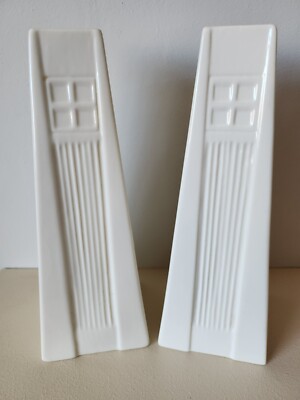 Sammler Paar weiße 9'' Belleek inspirierte Kerzenständer