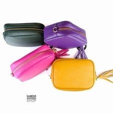 BORSA tracolla donna vera pelle con tracolla lunga regolabile  MADE IN ITALY ...