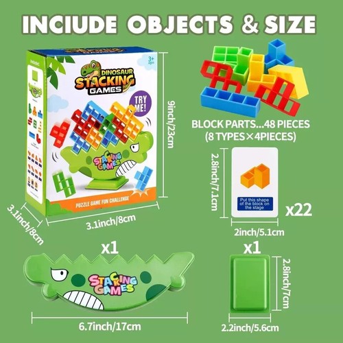 48-piece Balance Tetra Tower Game, Stack Attack game, educational toy for boys a - Picture 2 of 8