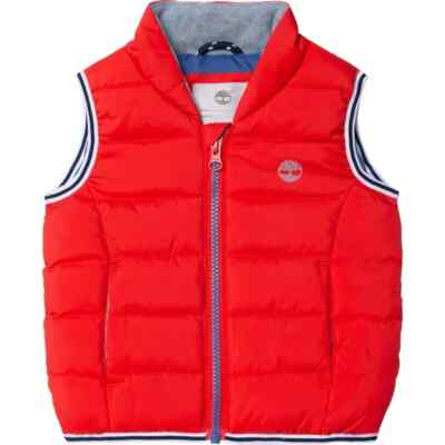 Timberland Baby Jungen rot ärmellose gefütterte Jacke Bodywarmer 6-9 Monate neu mit Etikett