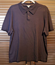 Calvin Klein Mens Regular-Fit Smooth 100 Cotton SS Polo Shirt Blue Size Large