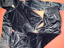 Victoria's Secret PINK M TRACKSUIT SET Hoodie+joggers pants NAVY BLUE  VELOUR