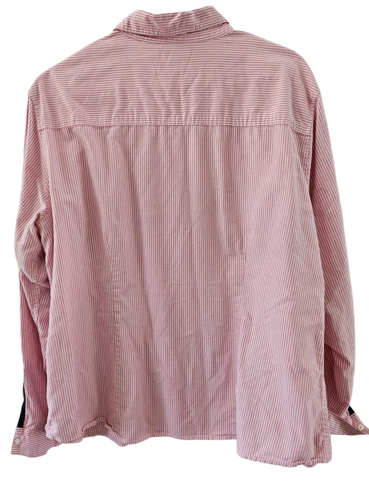 Camisa con botones cabeza de pato rosa blanco a rayas manga larga 3XJP Foto 2 de 4