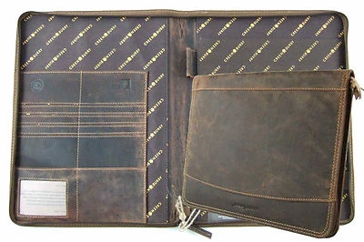 GreenBurry Schreibmappe Rind-Leder Dokumenten-Mappe Konferenzmappe Doku A4 1721
