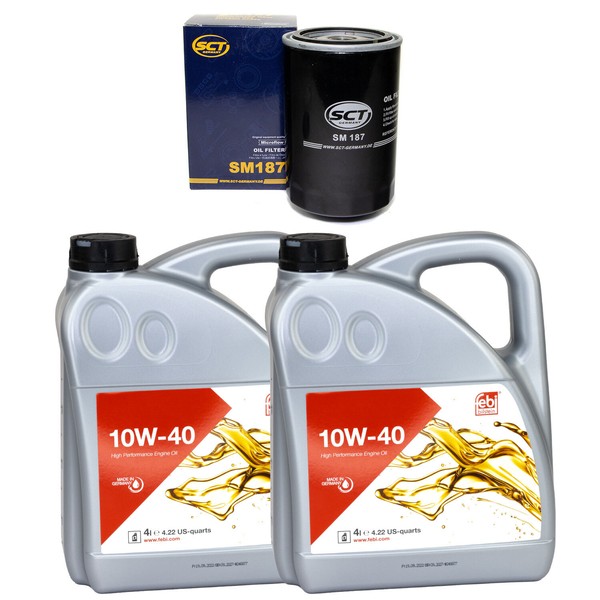 MotoröL Set MotoröL Febi SAE 10W-40 8 Liter + ÖLfilter FüR Citroen Peugeot Boxer-image