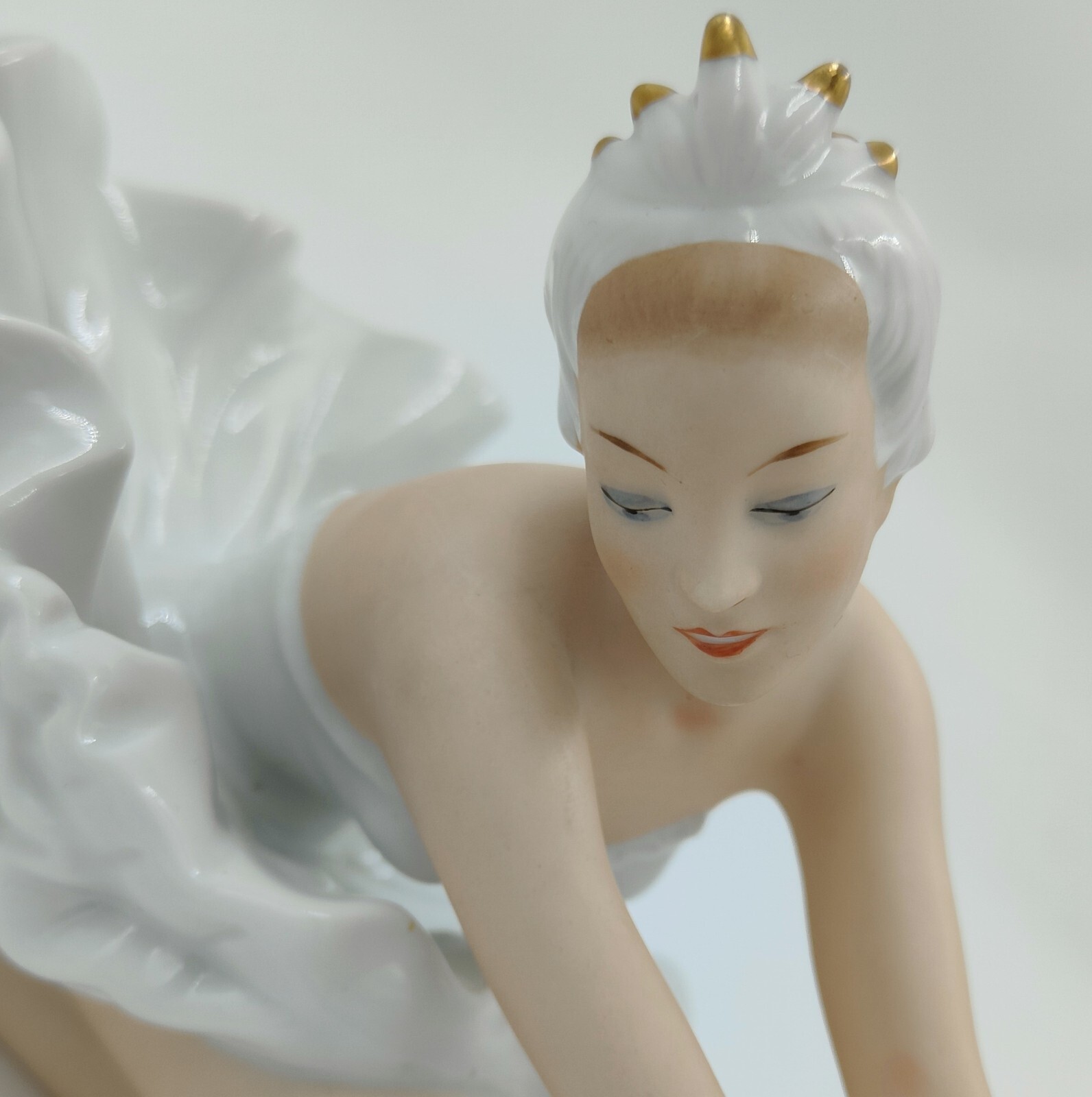 Wallendorf, Germany Porcelain stretching Ballerina figure with