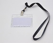 New BADGE HOLDERS 50-PACK Clear Plastic w/ Lanyard Great For Office  Conference