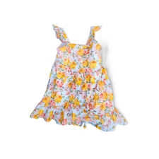    Janie and Jack Primrose Yellow Pink Floral Ruffle Dress, Size 12-18 Months