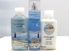 BATH & BODY WORKS MIDNIGHT SWIM BODY MIST + BODY LOTION + SHOWER GEL SET