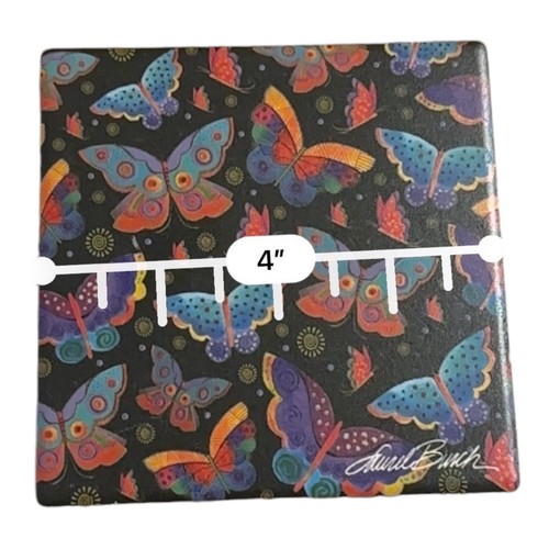 Monarque Laurel Burch Butterflies 4 Luxury Fine Quality Ceramic Coasters New - Picture 3 of 6
