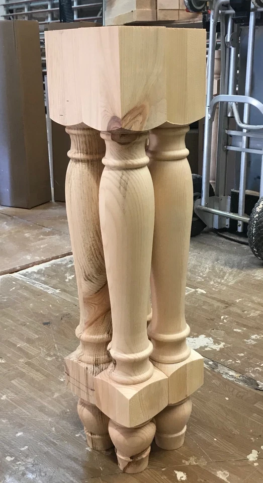 29" x 3.5" wood Pine Italian  Table Legs - Image 3 of 4