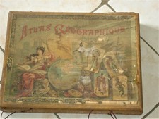 Collection Jeu ancien  rare Jeu de Cubes Puzzle ATLAS Géographique Simonin Cuny