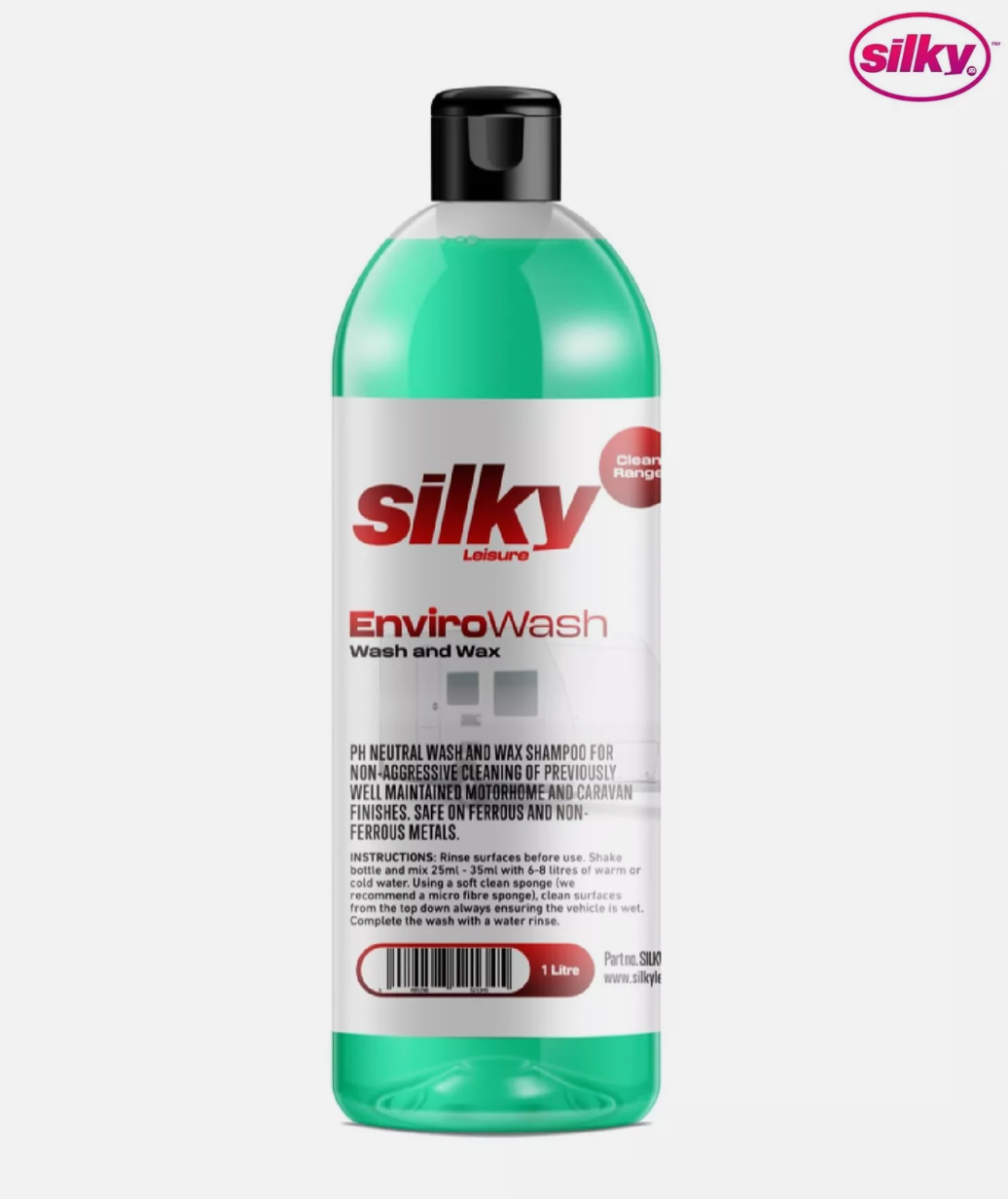 Silky Envirowash PH Neutral Hi Concentrate Caravan Shampoo 1L SILKW001