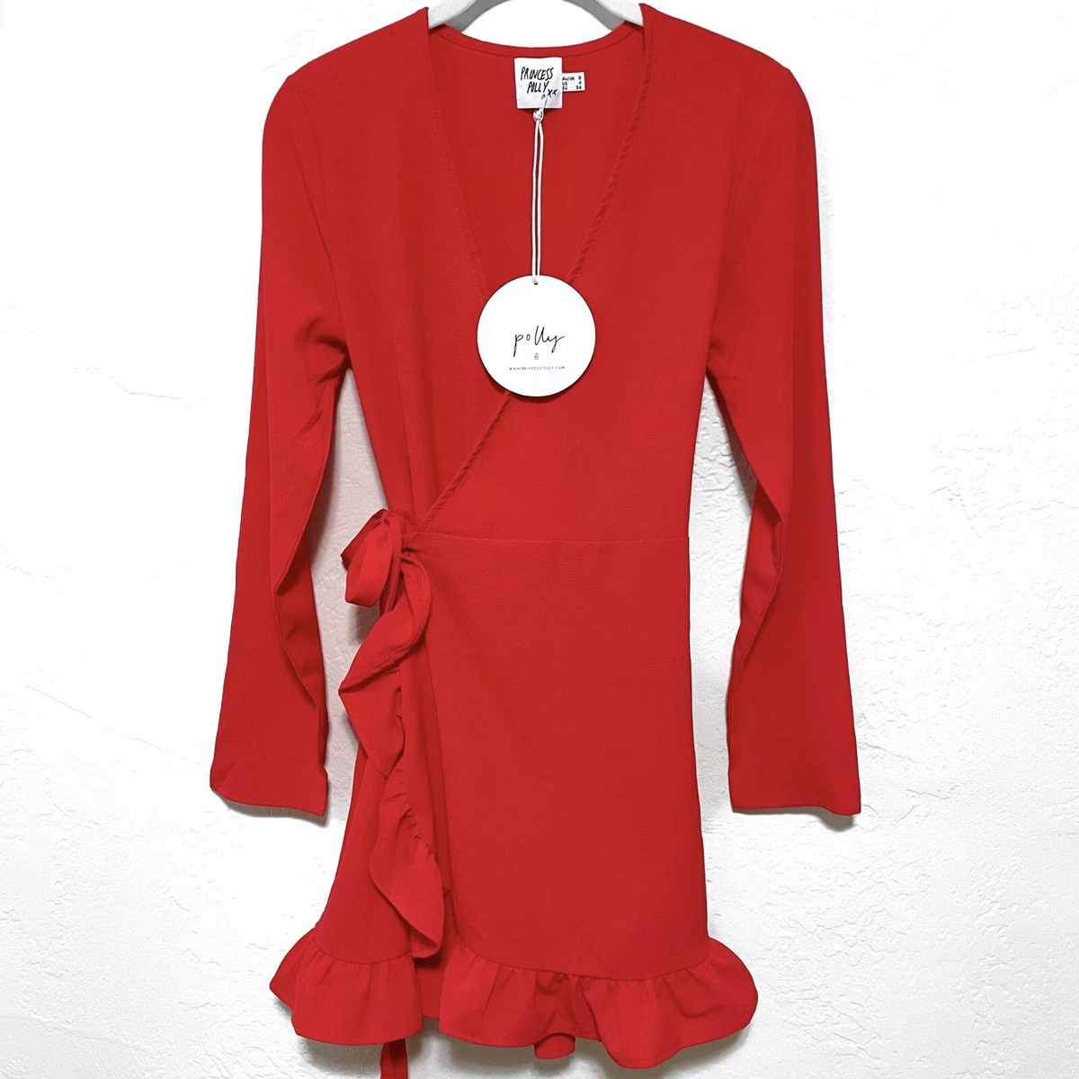 Princess polly red wrap dress cheap