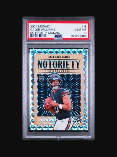 PSA 10 Caleb Williams 2024 Panini Mosaic - Rookie Notoriety #18 Prizm (RC) Bears
