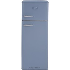 Image of CDA BETTY SEA HOLLY Retro Blue 90/10 Freestanding Fridge Freezer A Graded