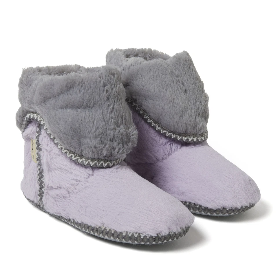 Dearfoams Women's Beth Faux Fur Fold Down Fuzzy Bootie House Slipper Boot - Image 3 of 4