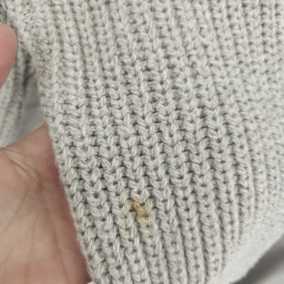 Suéter LL BEAN Para Hombres De Colección HECHO EN EE. UU. Grueso Tejido Algodón MEDIANO - ¡MANCHA! Foto 4 de 4