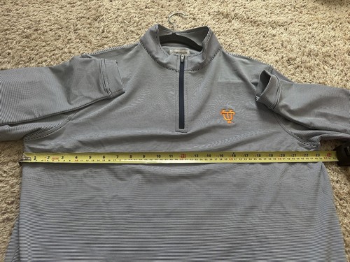 Peter Millar Men’s 1/4 Zip Striped Pullover University of Tennessee Logo Size L - Picture 7 of 7