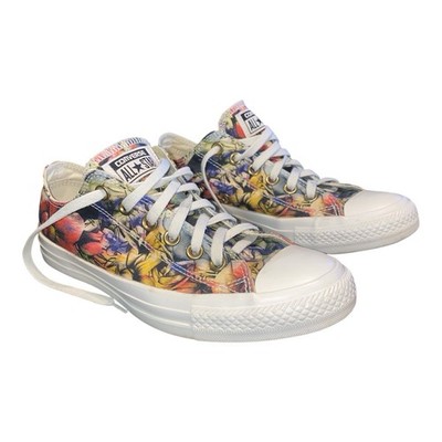 Converse All Star Chuck Taylor Low Ox Fall Floral 7.5 Back To School EUC