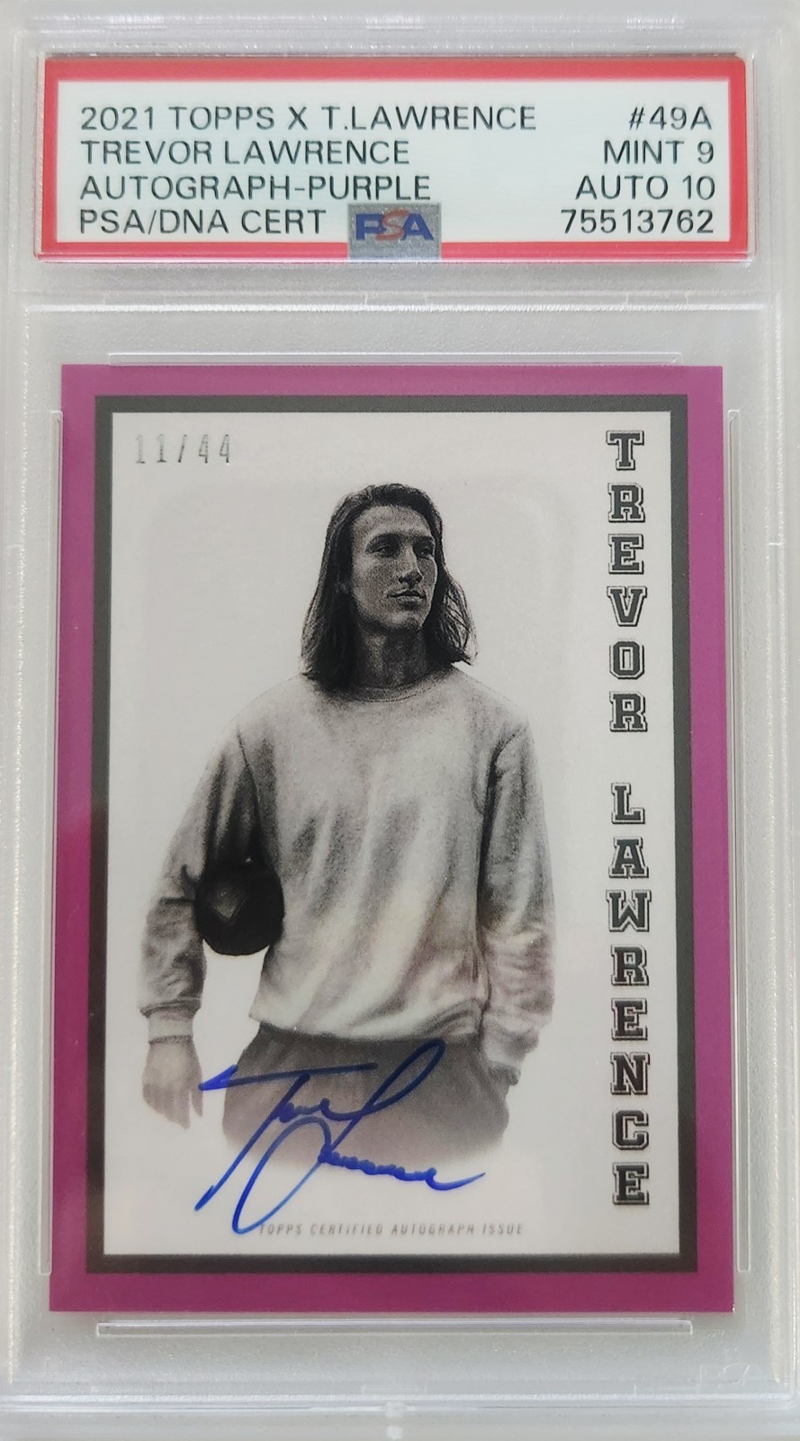 Trevor Lawrence Topps X Trevor Lawrence #49A Autograph-Purple