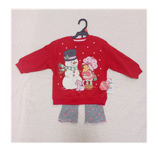 Strawberry Shortcake Girls 2T Red Gray Sweatshirt Legging Set