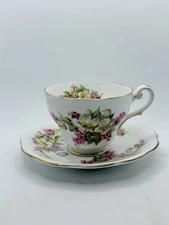Royal Standard Fine Bone China Tea Cup & Saucer White Pink Flowers