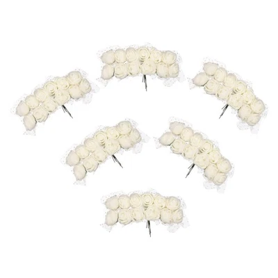 288 Pcs Mini Roses Artificielles Têtes et Tiges, Beige pour Décoration - Photo 1/4