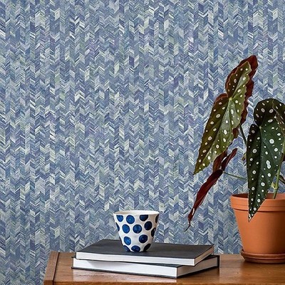 Saramblaue Tapete - Albany - 91291 - Golden Decor - Ex B&Q - glatte Aussage
