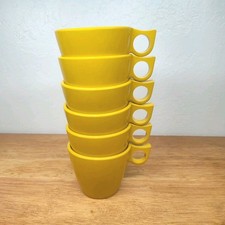 Beaufort Dinnerwear Canada Set Mustard Yellow Stacking Cups Six Melmac Type